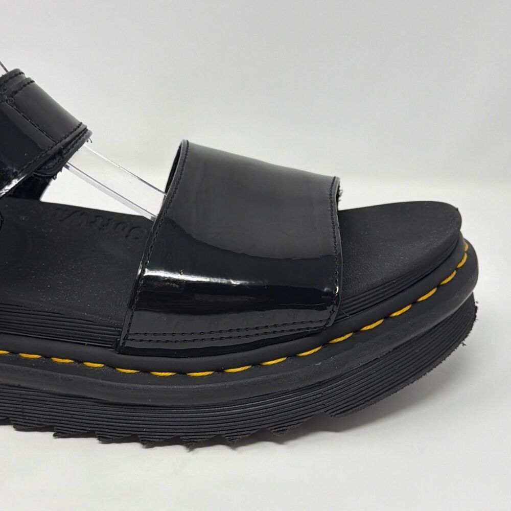 Dr Martens Voss Patent Platform Sandals Black Womens 10 Buckle - Picture 4 of 16